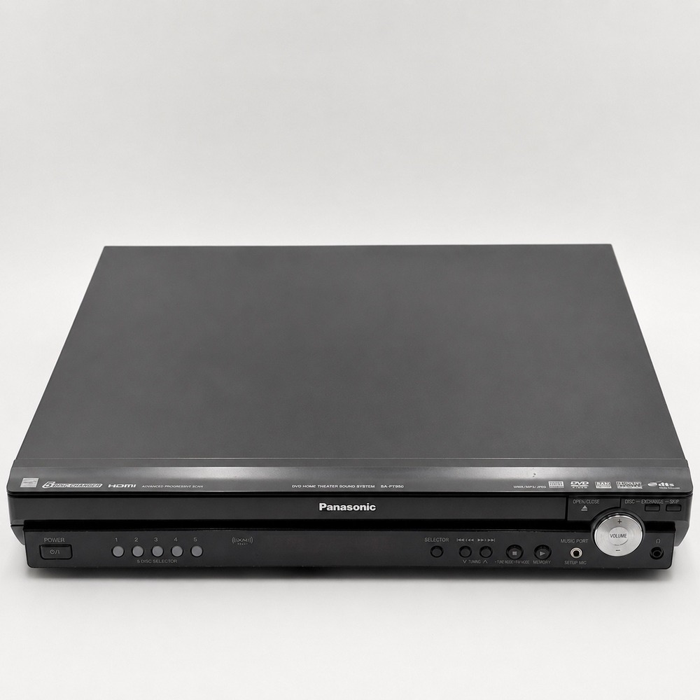 Panasonic SA-PT950 DVD Home Theater Sound System 5-Disc Changer w Remote - Works